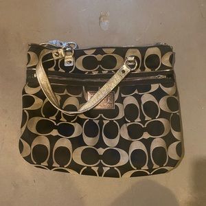 Black & silver large coach bag